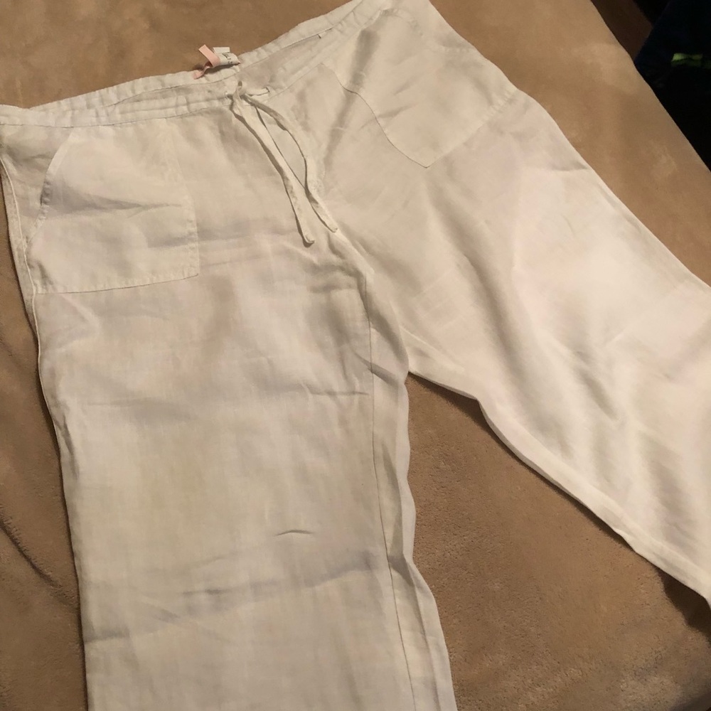 Victoria secret white linen pants